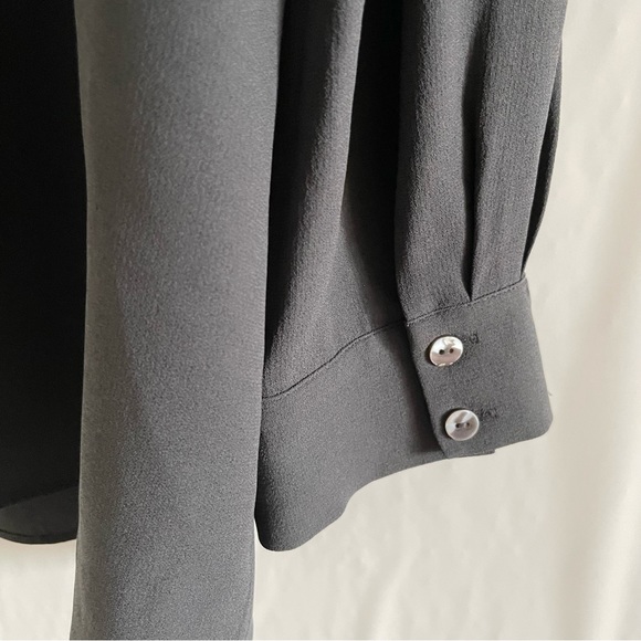 Eileen Fisher Gray Long Sleeve Silk Top Women’s Size L - Picture 9 of 10